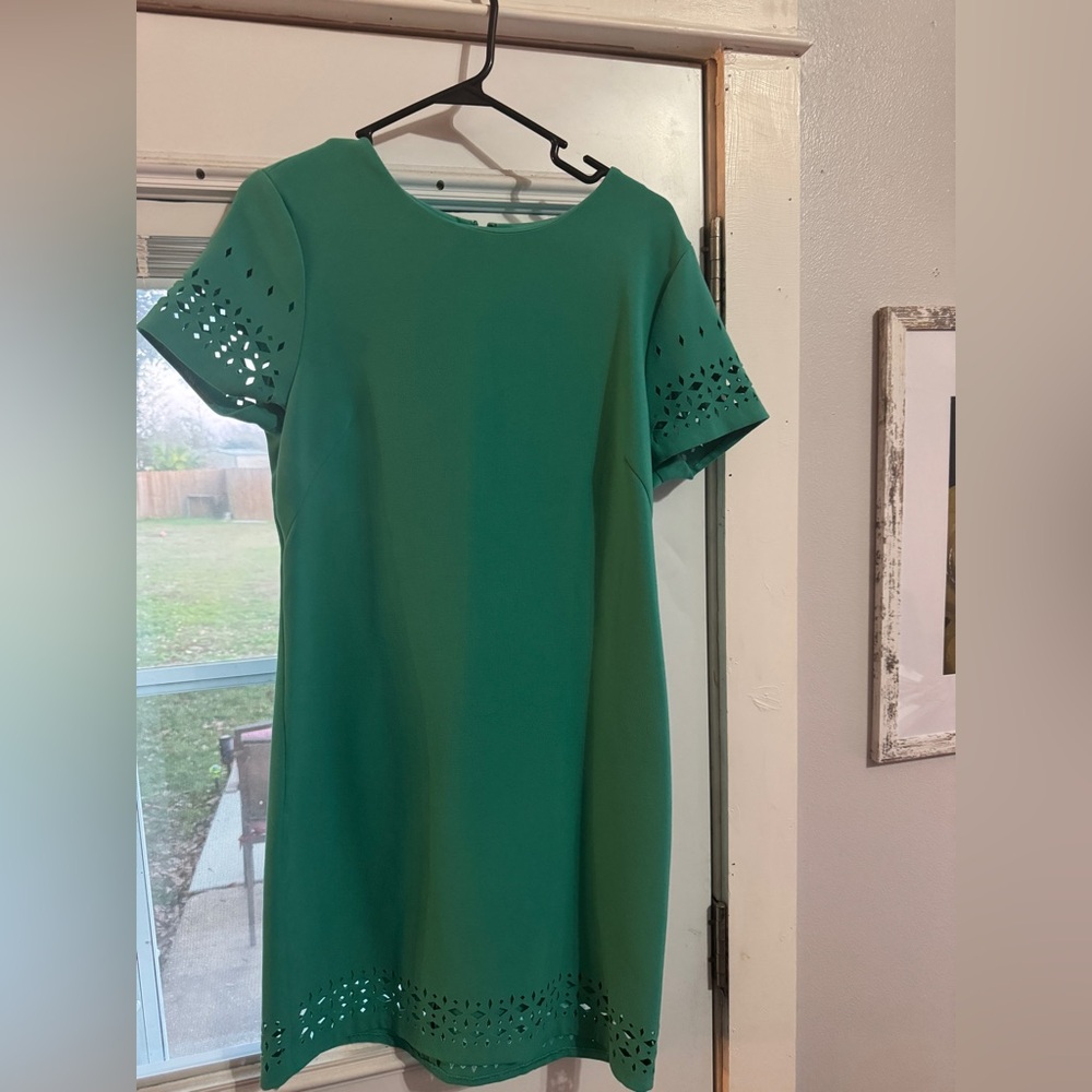 Banana Republic Teal Midi Dress with Cutout Sleeves size 12